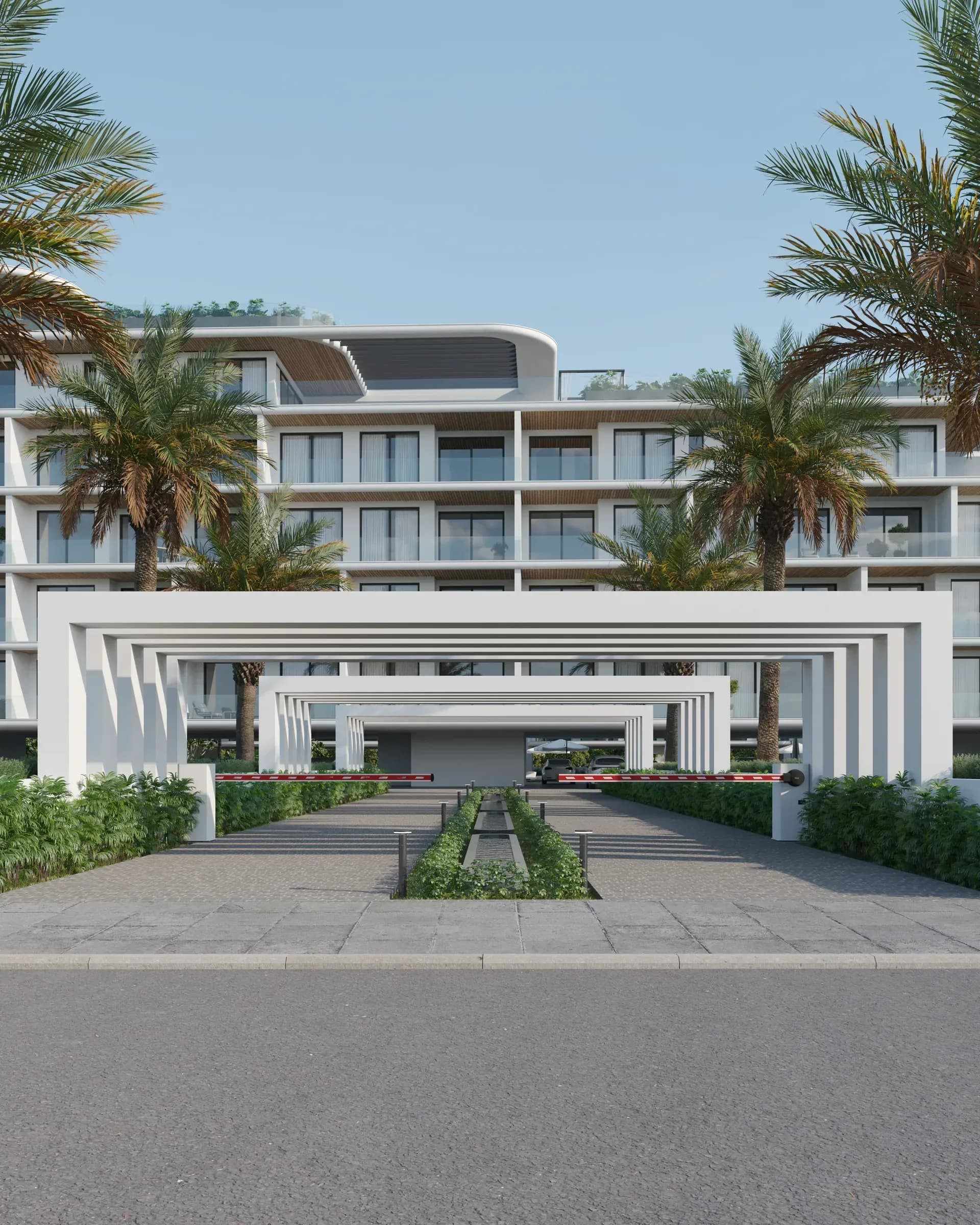 The entrance to Eleftheria Seaside Living