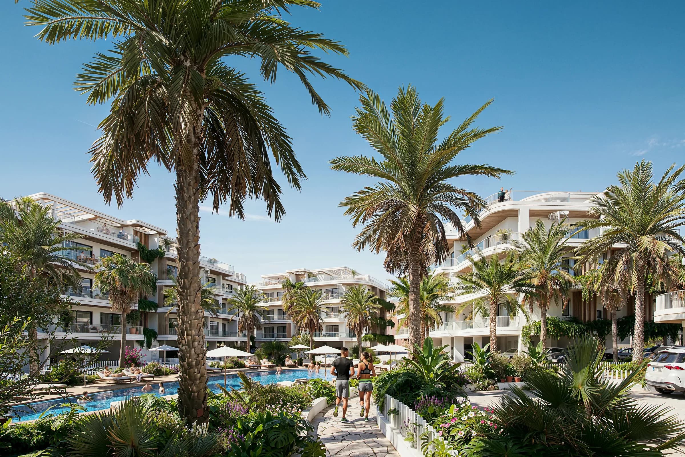 Residents at the poolside at Zin Residences